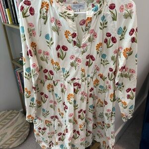 Olivia James Floral mini dress size small. Cream dress, multicolor floral